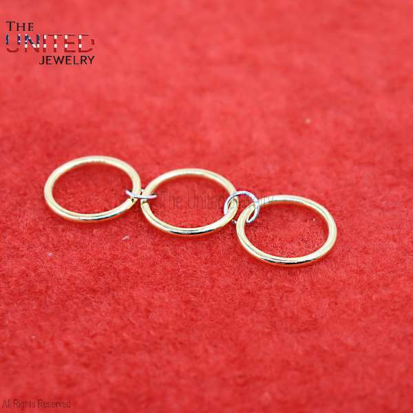 925 sterling silver trio gold plated interlocking Ring
