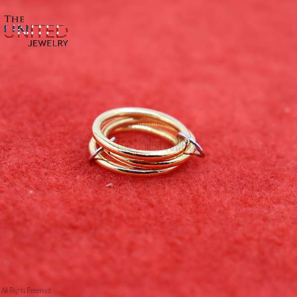 925 sterling silver trio gold plated interlocking Ring