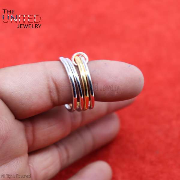 925 sterling silver 4 interlocking Ring