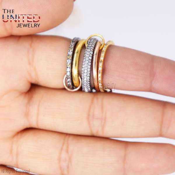 Interlocking Rolling Ring in 925 Sterling Silver