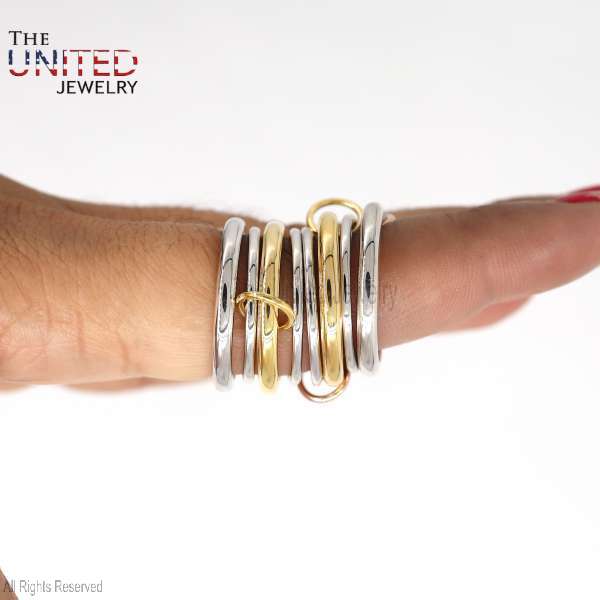 Multi-Band Interlocking 925 Sterling Silver Statement Rolling Ring