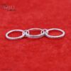 3-Band Interlocking Linked 925 Sterling Silver Pavé Ring