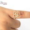 Hindu Spiritual OM Script 925 Sterling Silver Gold-Plated Ring