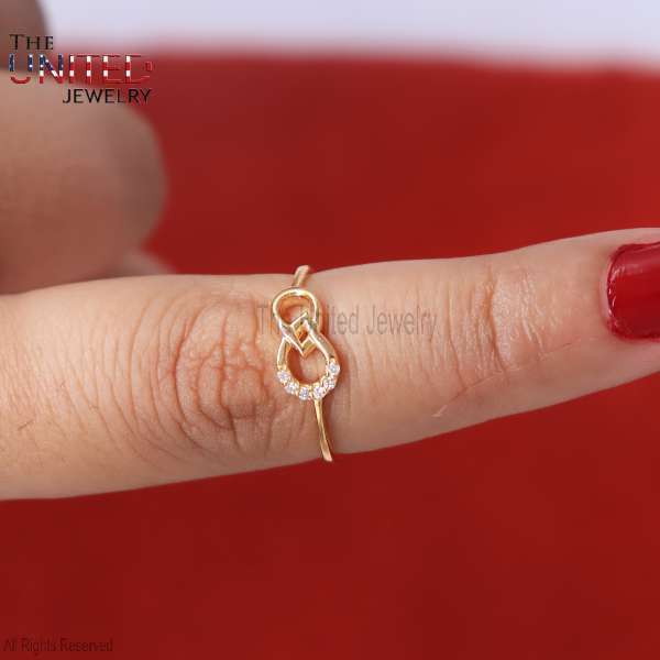 Infinity Knot 925 Sterling Silver Gold-Plated Promise Ring