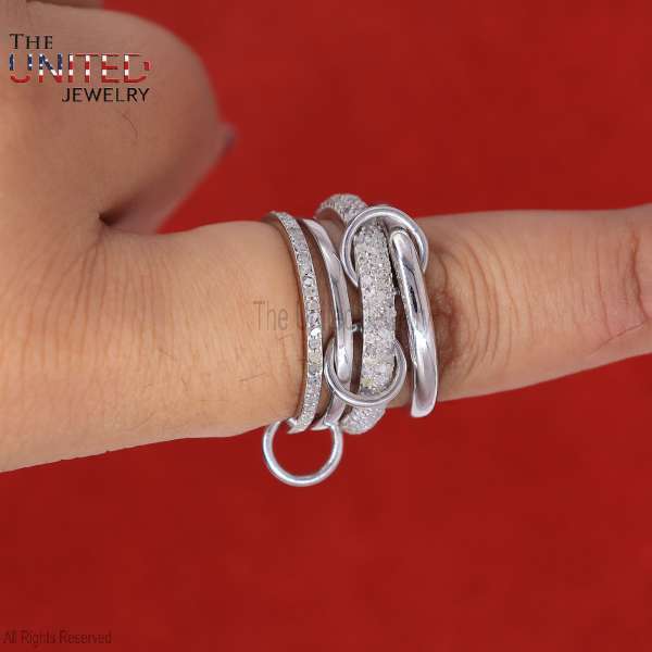 Modern Interlocking 4-Band 925 Sterling Silver