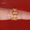 Ruby & Pave Diamond 925 Sterling Silver Ring | Gold Plated Interlocking Link Band