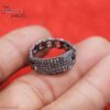 925 sterling silver Pavé Diamond Curb Chain Statement Ring