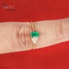 925 Sterling Silver Minimalist Gold Plated Emerald Statement Ring
