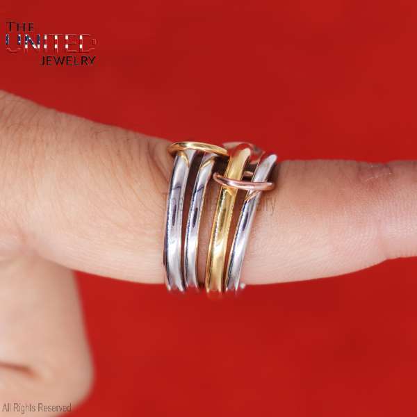 925 Sterling Silver Interlocking Quad Band Ring925 Sterling Silver Interlocking Quad Band Ring