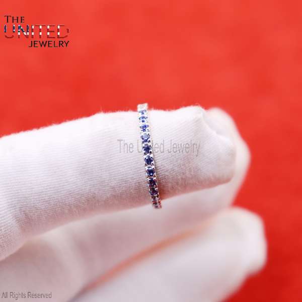 925 Sterling Silver Blue Sapphire Eternity Ring925 Sterling Silver Blue Sapphire Eternity Ring