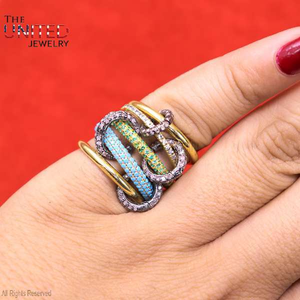 925 Sterling Silver Multi-Band Galaxy Ring