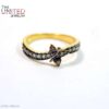 925 Sterling Silver Gold-Plated Citrine Armor Shield Statement Ring