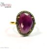 Natural Raw Ruby Statement Ring in 925 Sterling Silver