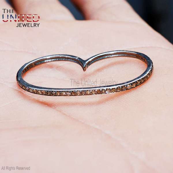 Minimalist Two-Finger Ring in 925 Sterling Silver