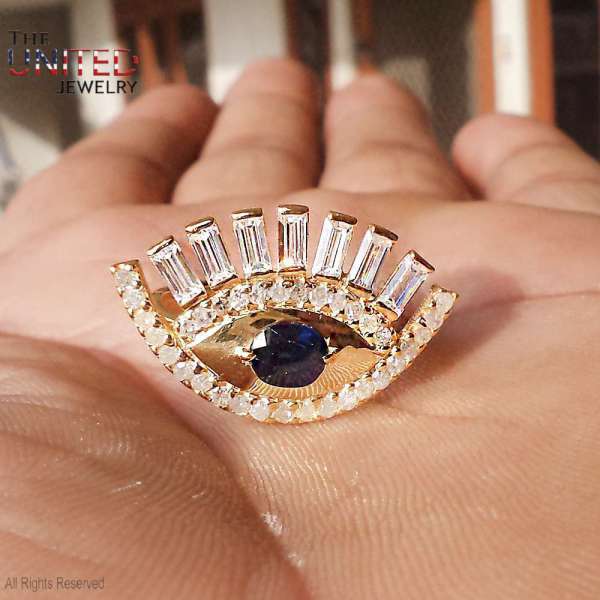 925 Sterling Silver Evil Eye Statement Ring
