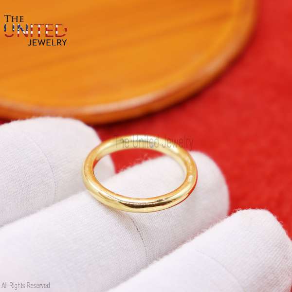 Handmade 925 Sterling Silver 14K Gold Vermeil Polished Stacking Band
