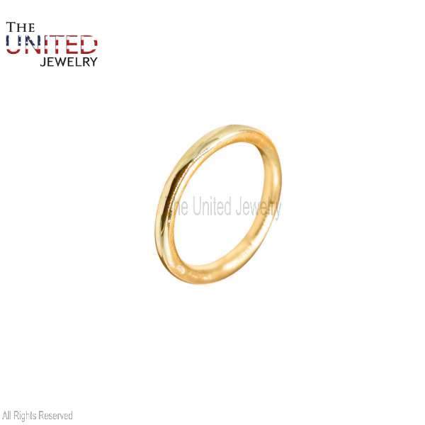 Handmade 925 Sterling Silver 14K Gold Vermeil Polished Stacking Band