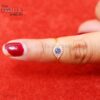 Dainty Evil Eye 925 Sterling Silver Ring | 14K Gold Plated Protection Ring | Minimalist Blue Sapphire CZ Stackable Band