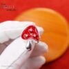 Cute Red Mushroom 925 Sterling Silver Ring