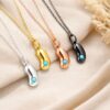 14K Gold Plated Turquoise Lucky Bean Charm Necklace, Sterling Silver Pendant
