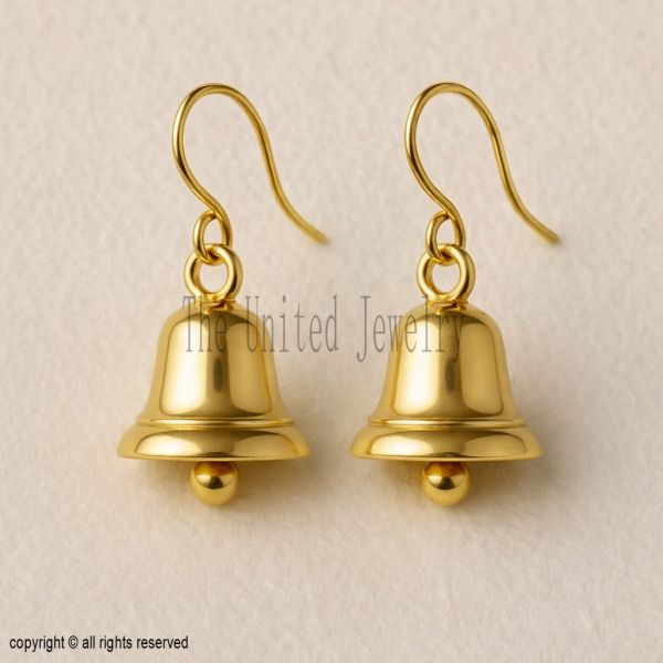 925 Sterling Silver Bell Dangle Earrings, Minimalist Everyday Jewelry