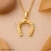 925 Sterling Silver Horseshoe Pendant, Gold Plated Lucky Charm Necklace