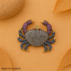 925 Sterling Silver Multicolor Crab Pendant with Diamond & Gemstone Accents, Cancer Zodiac Necklace