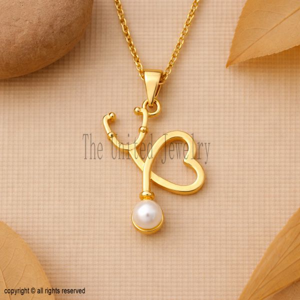 925 Sterling Silver Stethoscope Heart Pendant, Nurse Doctor Necklace, Medical Jewelry Gift