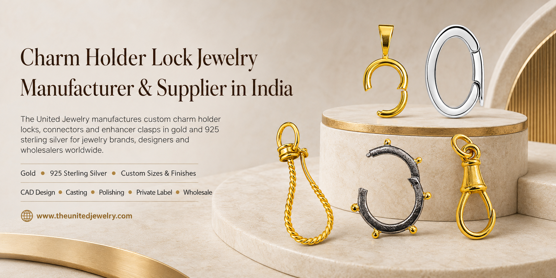 Charm Holder Lock Jewelry Manufacturer & Supplier in India
