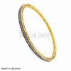 925 Sterling Silver Diamond Bangle Bracelet, Gold Vermeil Black Rhodium Cuff