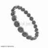 925 Sterling Silver Black Diamond Disc Link Tennis Bracelet