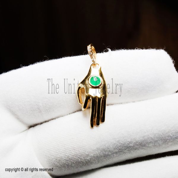 Hand Figa Pendant – 925 Sterling Silver, Gold Plated Good Luck Charm, Protective Talisman Jewelry