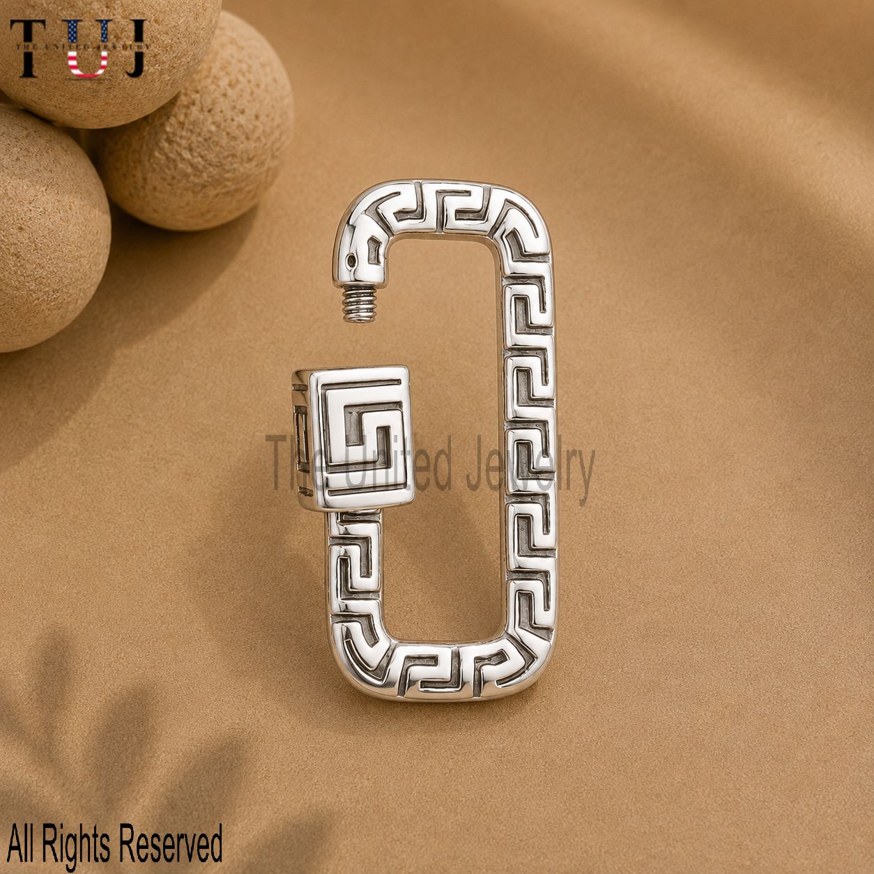 Handmade 925 Sterling Silver Designer Carabiner Clasp Lock Finding Jewelry
