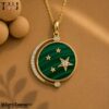 Handmade Malachite Star Pendant Necklace, Gold Plated Sterling Silver Celestial Charm