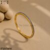 925 Sterling Silver Diamond Bangle Bracelet, Gold Vermeil Black Rhodium Cuff
