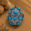 Openable Turquoise Gemstone Silver Bead Findings