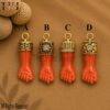Sterling Silver Carnelian Figa Hand Pendant, Gold Plated Lucky Protection Charm