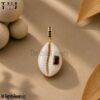 925 Sterling Silver Natural Sea Cowrie Shell Ruby Charm Pendant Jewelry
