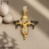 925 Sterling Silver Hip Hop Baby Pendant, Gold Plated Iced Out Charm, CZ Diamond Gun Pendant