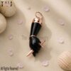 Sterling Silver Black Onyx Figa Hand Pendant: Good Luck Amulet