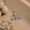 925 Sterling Silver Pave Diamond Bee Charm Pendant Jewelry