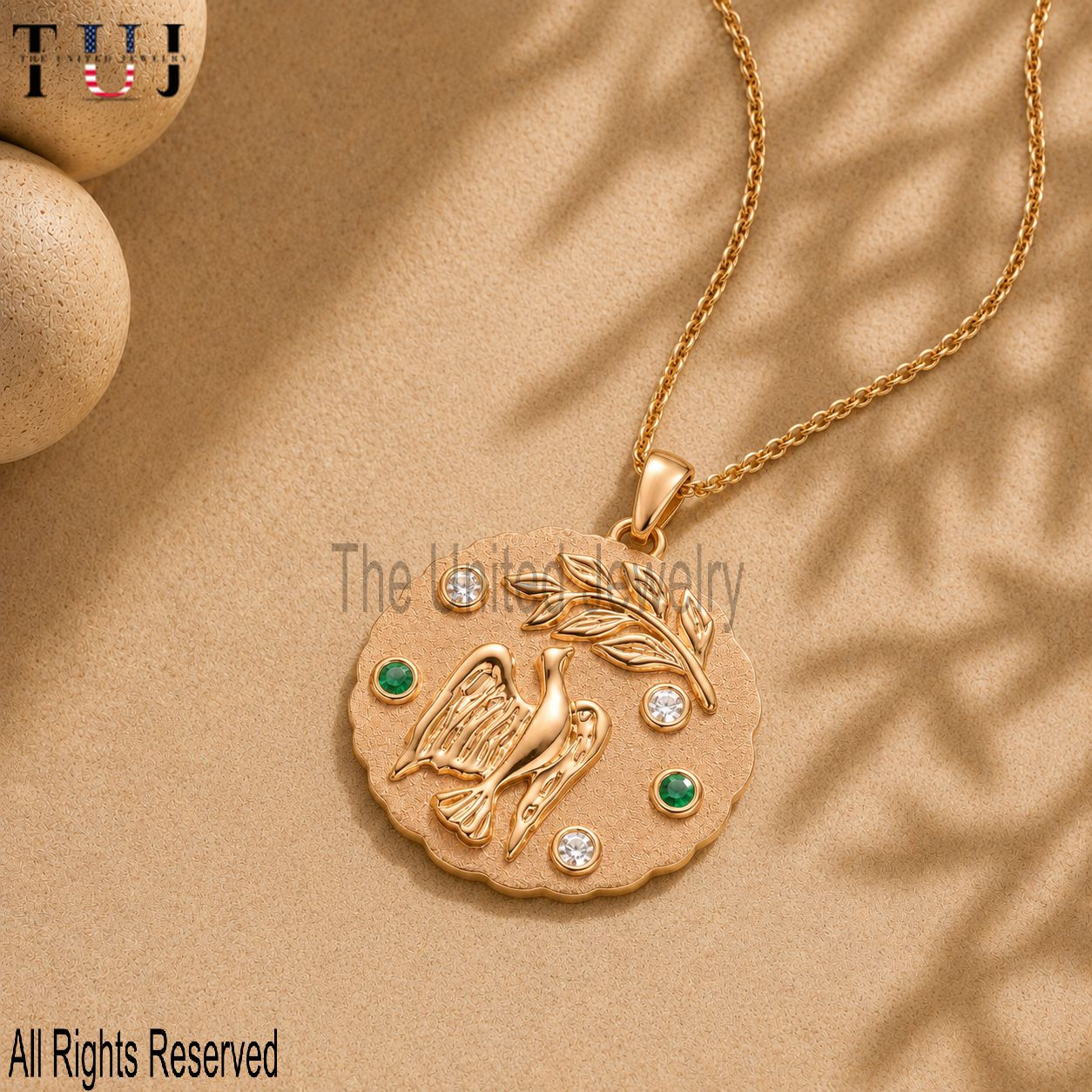 Sterling Silver Bird Medallion Necklace, Nature Leaf Detail, Minimalist Symbolic Jewelry