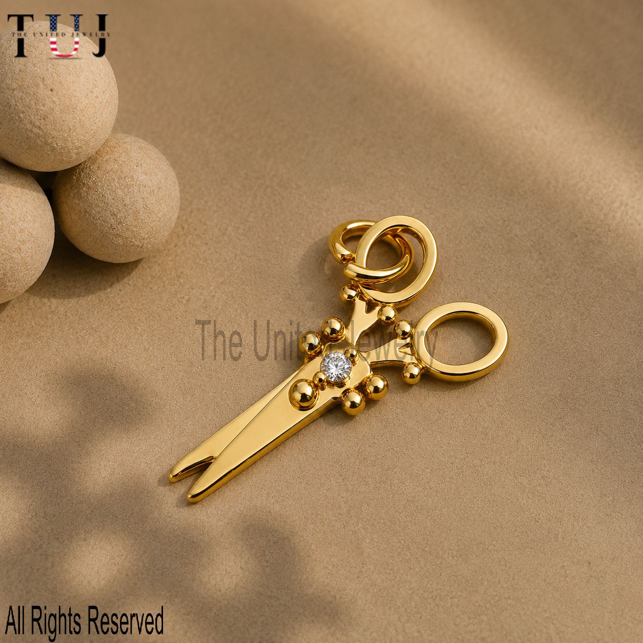 14K Gold Filled Scissor Charm Pendant for Jewelry Making (25x13mm)