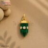 925 Sterling Silver Malachite Pencil Pendant, White Moissanite Gemstone Charm, Crystal Point Necklace
