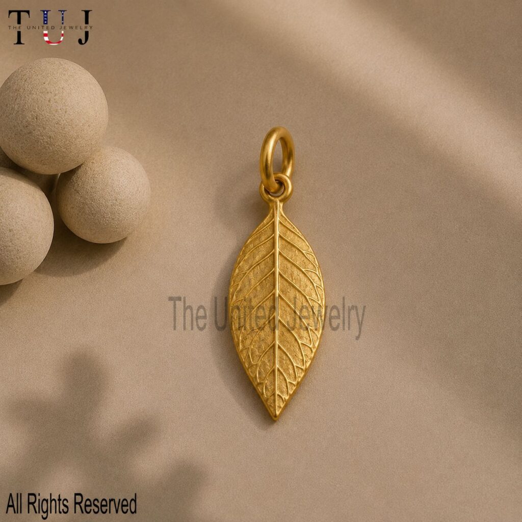 925 Sterling Silver Leaf Charm Pendant, Botanical Nature Jewelry, Minimalist Gift
