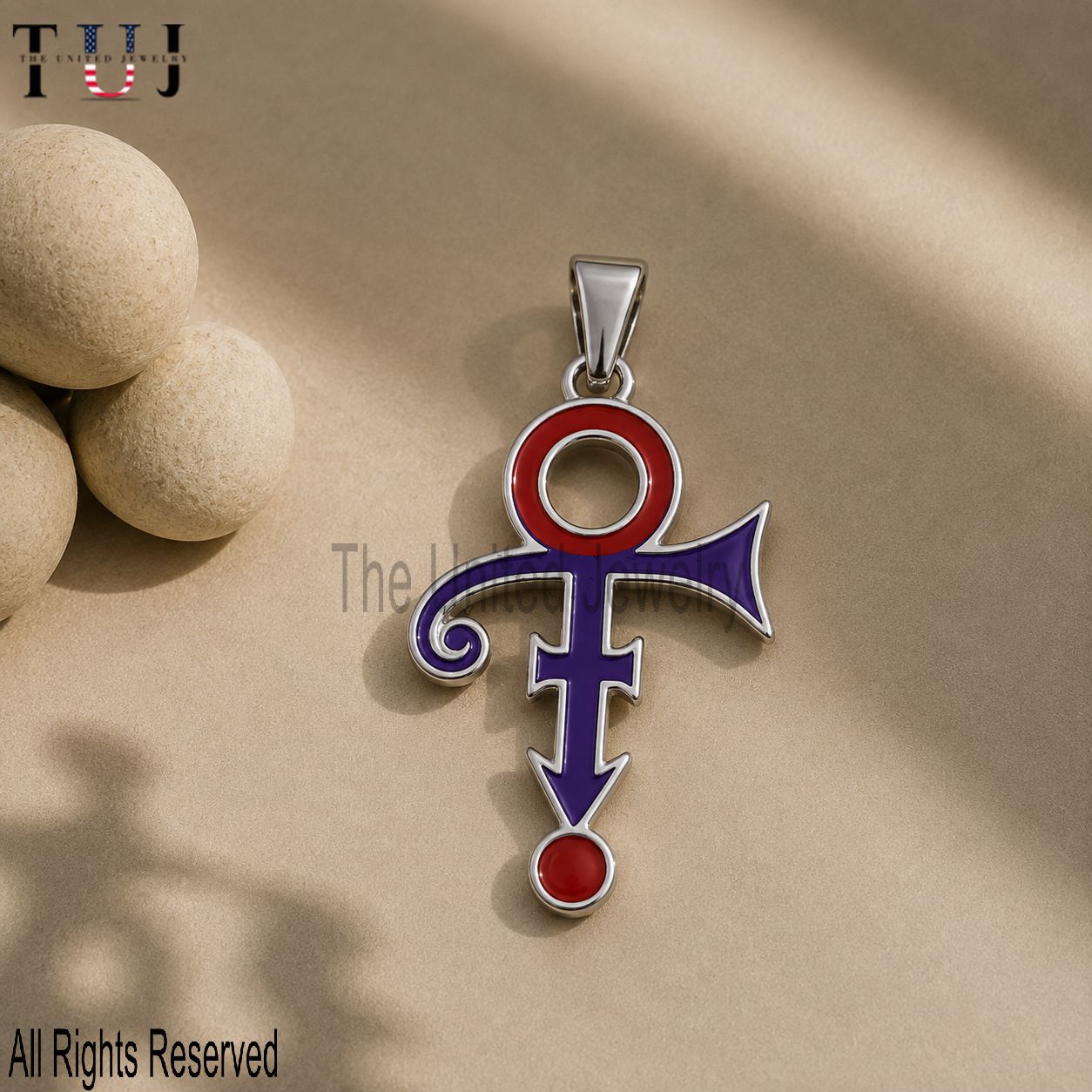 925 Sterling Silver Love Symbol Enamel Pendant | Gold Plated Music Inspired Charm