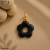 Natural Gemstone Flower Pendant, Black Onyx, Turquoise, Malachite, Tiger Eye Pi Stone