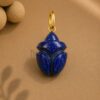 925 Sterling Silver Lapis Lazuli Scarab Beetle Charm Pendant, Gold Vermeil Egyptian Beetle Jewelry