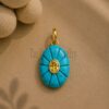 925 Sterling Silver Turquoise Scarab Pendant, Egyptian Beetle Charm Necklace, Blue Gemstone Pendant