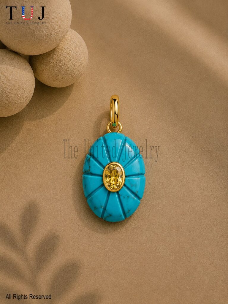 925 Sterling Silver Turquoise Scarab Pendant, Egyptian Beetle Charm Necklace, Blue Gemstone Pendant
